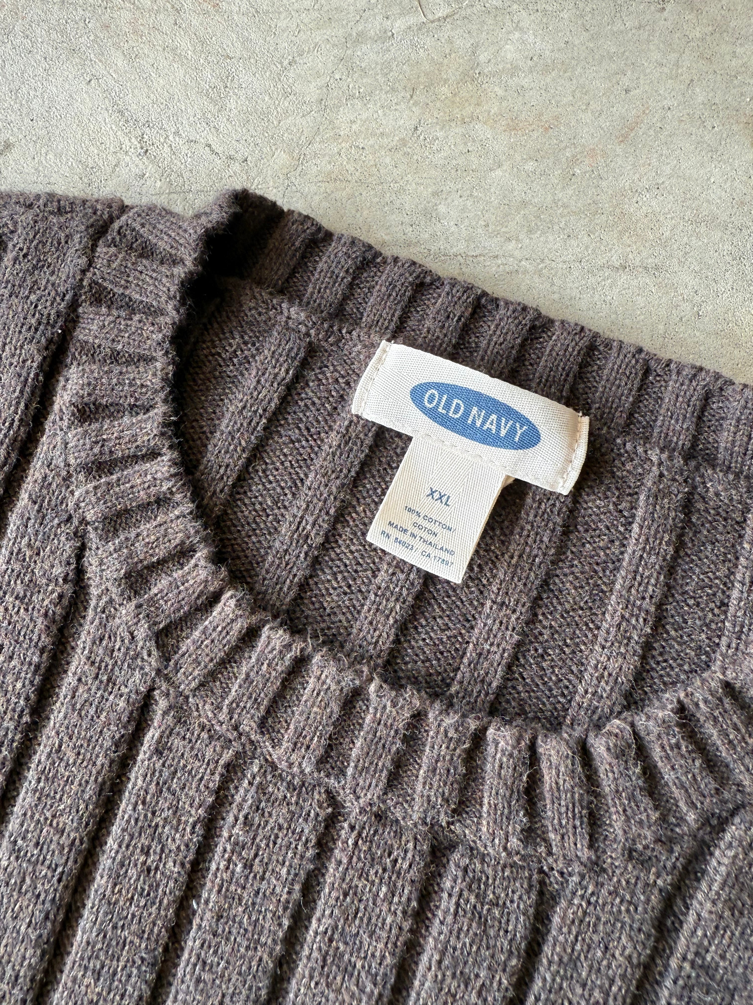 Vintage Old Navy Brown Striped Sweater - XXL