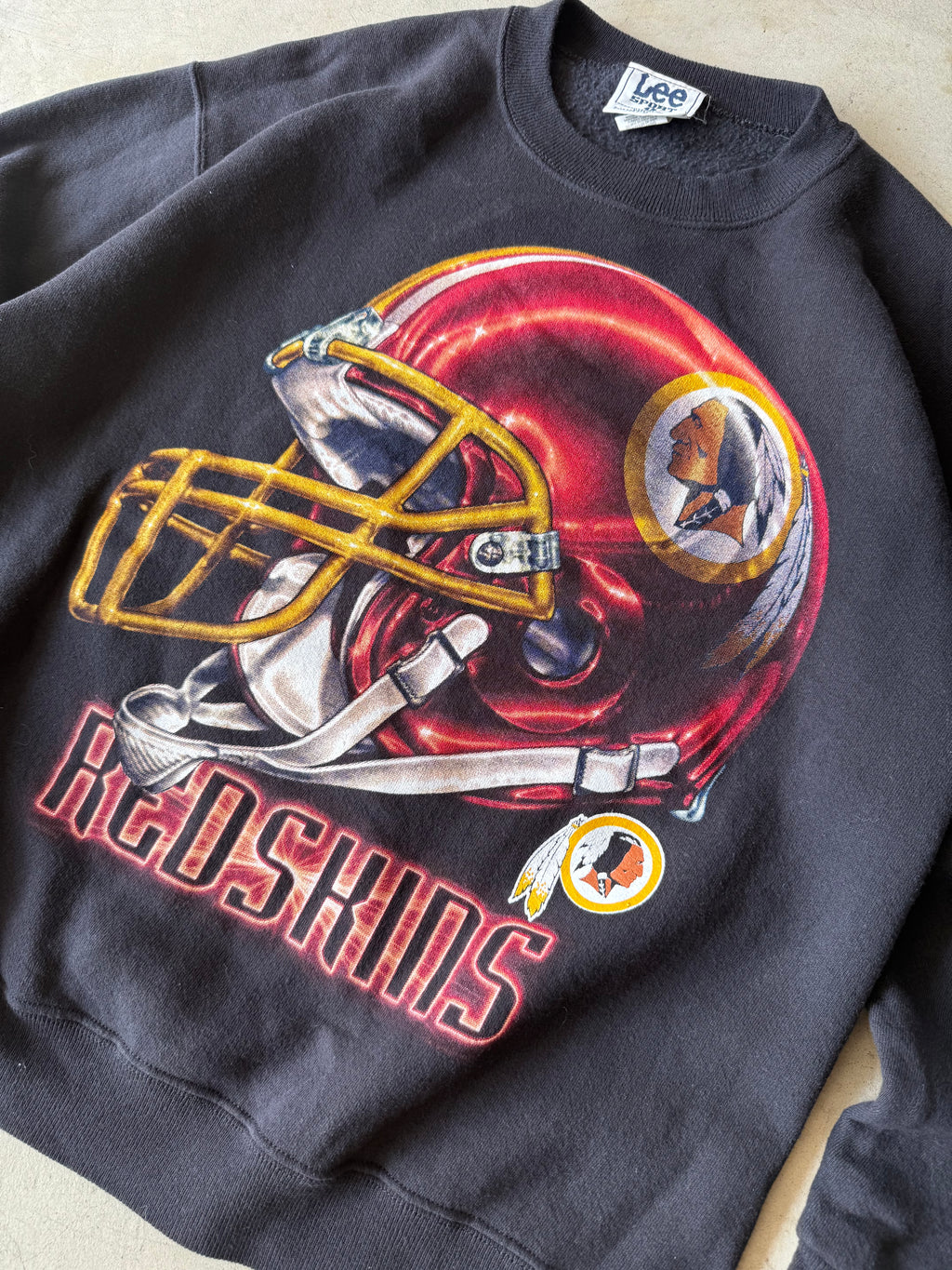 Vintage NFL Redskins Black Crewneck - L