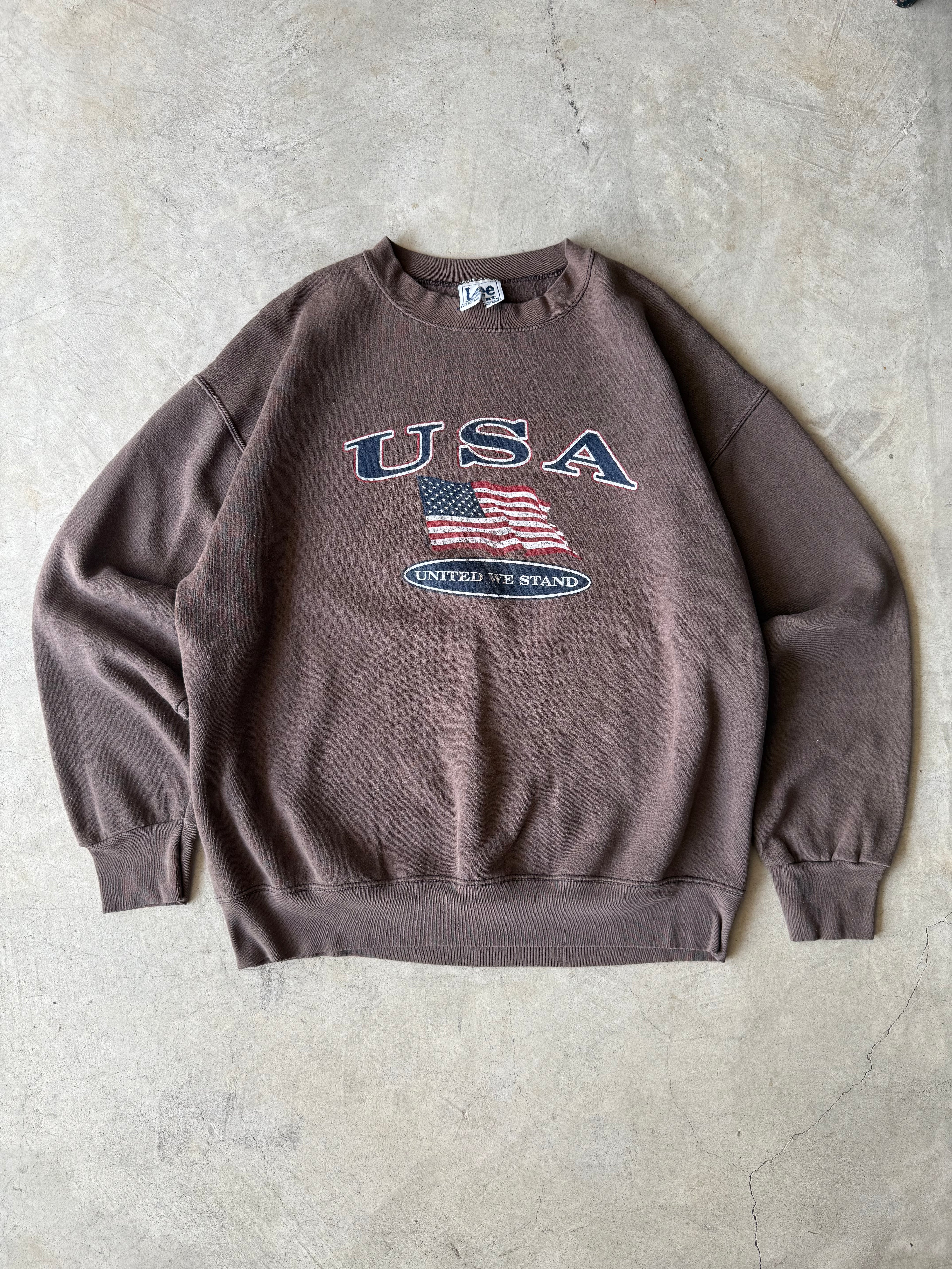 Vintage Brown U.S.A Crewneck - XL