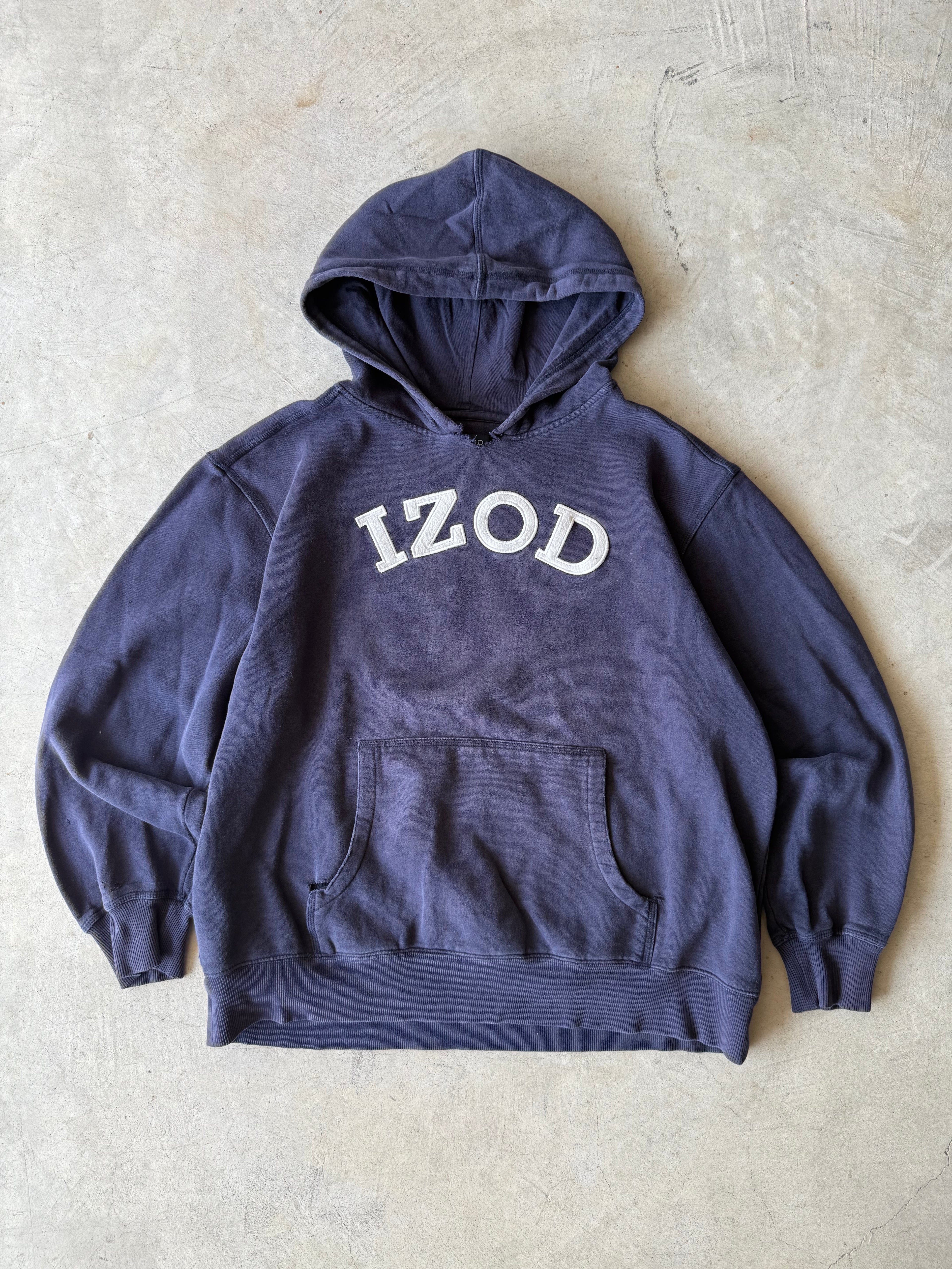 Vintage Navy Blue Izod Hoodie - XL