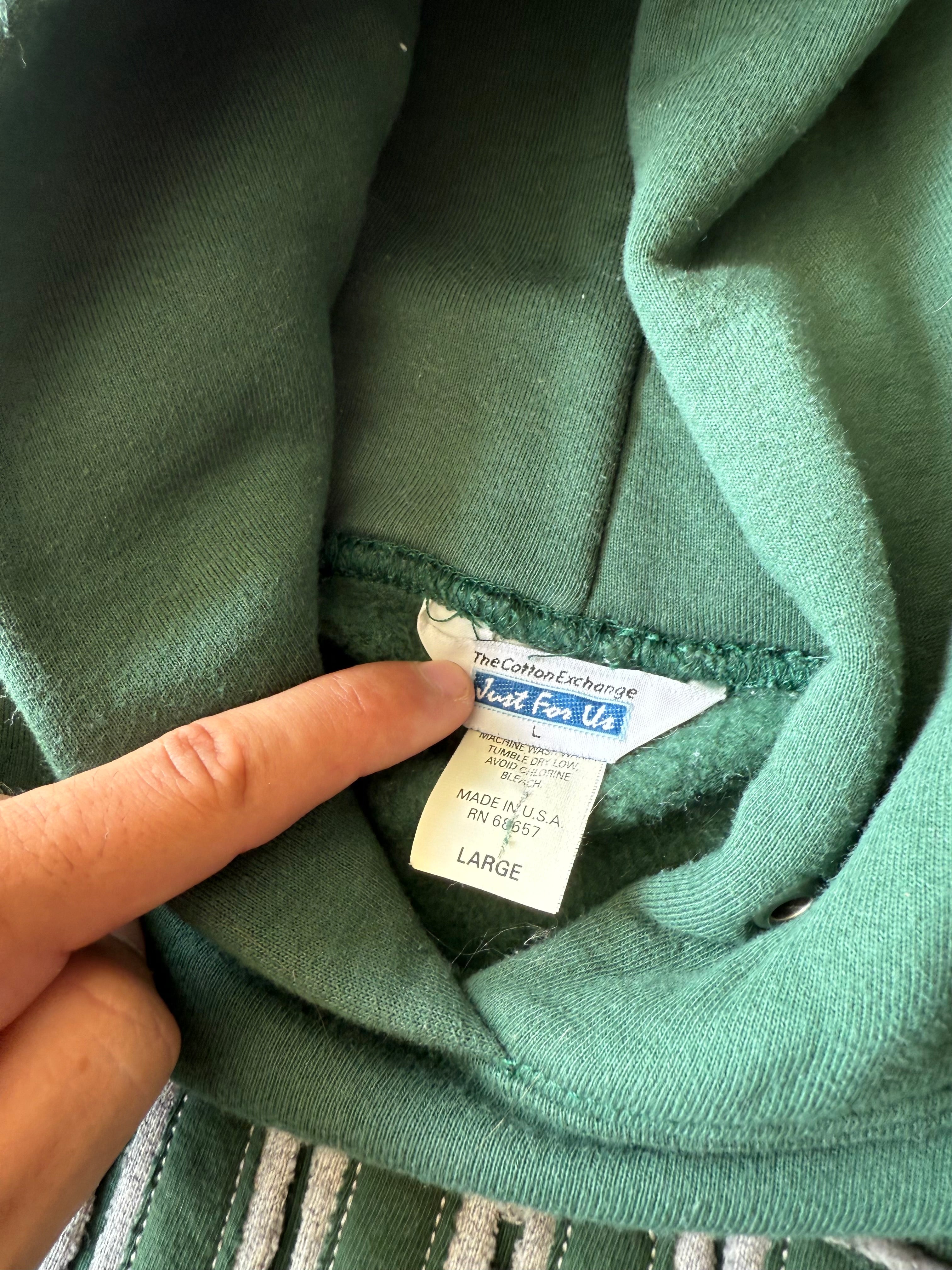 Vintage York College Green Hoodie - L